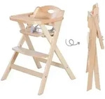 Hochstuhl Klappbar - Roba - Fold Up Smart - Essbrett + Sicherheitsgurt - Naturholz