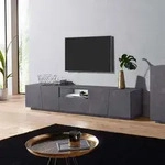 Moderner Tv-schrank Mit 4 Schiebet&uuml;ren 220cm Schublade Vega Low Ardesia Xl