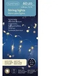 Lumineo Batterie Led Micro Lichterkette Strang 295 Cm - 60 Lichter Warmwei&szlig;