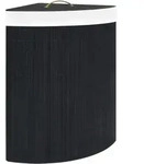 Eck-w&auml;schekorb Bambus Schwarz 60 L Vidaxl