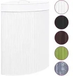 Eck-w&auml;schekorb Bambus Wei&szlig; 60 L Vidaxl
