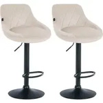 Clp - 2er Set Barhocker Lazio Samt Creme Schwarz