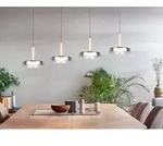 Led Pendelleuchte Celeste 4-flammig H&ouml;henverstellbar Glas Chrom B: 115cm