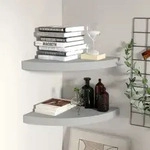 Eck-schweberegale 2 Stk. Grau 35x35x3,8 Cm Mdf Vidaxl