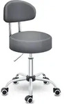 Rollhocker Grau Mit Lehne Arbeitshocker Hocker Drehhocker Kosmetikhocker Praxishocker