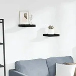 Schweberegale 2 Stk. Schwarz 23x23,5x3,8 Cm Mdf Vidaxl