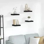 Vidaxl Wandregale 4 St&uuml;ck Schwarz 23x23,5x3,8 Cm Mdf