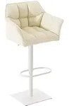 Barhocker Damaso Kunstlederbezug Creme Wei&szlig;