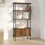 Regal Mit 5 B&ouml;den Und Schrank 80x40x163 Cm Stahl Holzwerkstoff - Vidaxl