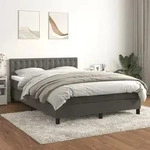 Boxspringbett Mit Matratze Dunkelgrau 140x200 Cm Samt Vidaxl