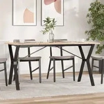 Esstisch Y-gestell 160x80x75 Cm Massivholz Kiefer Und Gusseisen - Vidaxl
