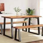 Esstisch Baumkante 140x80x75 Cm Massivholz Akazie - Vidaxl