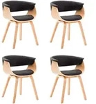Esszimmerst&uuml;hle 4 Stk. Schwarz Bugholz Und Kunstleder Vidaxl