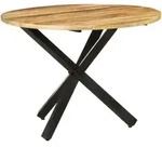 Esstisch Rund 100x100x75 Cm Raues Mangoholz - Vidaxl