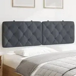Kopfteil-kissen Dunkelgrau 160 Cm Samt Vidaxl 750595