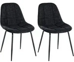 2er Set Stuhl Tom Schwarz Stoff