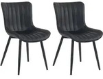 2er Set St&uuml;hle Largo Schwarz Kunstleder