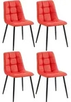 Clp - 4er Set Esszimmerstuhl Antibes Kunstleder Rot