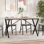 Esstisch X-gestell 140x80x75 Cm Massivholz Kiefer Und Gusseisen - Vidaxl