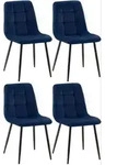 4er Set Esszimmerst&uuml;hle Antibes Dunkelblau