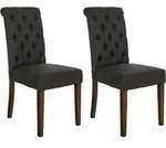 2er Set Esszimmerst&uuml;hle Lisburn Schwarz Stoff