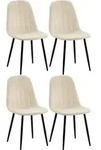4er Set Esszimmerstuhl Baxter Samt Creme