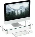Relaxdays - Bildschirmst&auml;nder Glas, Tv Aufsatz, Notebookst&auml;nder...