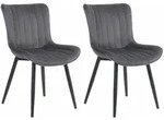 2er Set St&uuml;hle Largo Dunkelgrau Samt