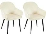 2er Set Esszimmerstuhl Boise Samt Creme
