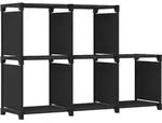 W&uuml;rfelregal Mit 5 F&auml;chern Schwarz 103x30x72,5 Cm Stoff Vidaxl