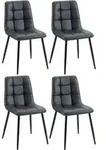 Clp - 4er Set Esszimmerstuhl Antibes Kunstleder Schwarz