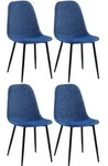 4er Set St&uuml;hle Giverny Blau Stoff
