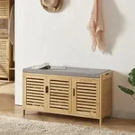 [en.casa] - Schuhschrank Selk Mit Sitzfl&auml;che Bambus