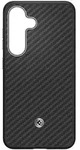 Samsung Spigen Enzo Aramid Magneth&uuml;lle F&uuml;r Galaxy S25 Schwarz Und Silber