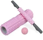 Faszienrolle 3er Set, Massagerolle, Faszienstab, Igelball, Mittelhart, Mit Noppen,