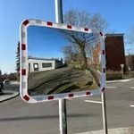 Trutzholm &reg; - Verkehrsspiegel Eckig Rot/wei&szlig; 60x80cm Sicherheitsspiegel F&uuml;r Innen