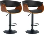 Clp - 2er Set Barhocker Vestal Walnuss/schwarz Kunstleder