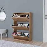 [en.casa] - Schuhschrank Aurskog 110x73,5x24cm Eiche