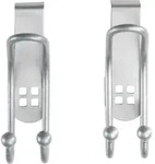 Wenko - 2er Set T&uuml;r Haken Kleider Halter H&auml;nger Loch Design Garderoben Edelstahl -