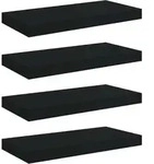 Schweberegale 4 Stk. Schwarz 50x23x3,8 Cm Mdf Vidaxl