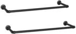 Set Aus 2 Schwarzen Wandhaken F&uuml;r Kleidung - L92 X T30 Cm