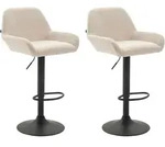 Clp - 2er Set Barhocker Braga Stoff Creme Schwarz