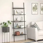 Leiterregal Mit 5 B&ouml;den Schwarz 64x34x185,5 Cm - Vidaxl