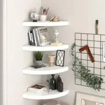 Eck-schweberegale 4 Stk. Hochglanz-wei&szlig; 35x35x3,8 Cm Mdf Vidaxl