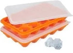 Relaxdays Eisw&uuml;rfelform Mit Deckel, 2er Set, Diamantform, Je 15 Mulden, Silikon,
