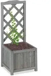 Relaxdays - Rankkasten Mit Rankgitter, Wetterfest, Holz, F. Balkon, Garten, Rosen,