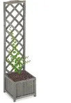 Relaxdays - Rankkasten Mit Rankgitter, Wetterfest, Holz, F. Balkon, Garten, Rosen,