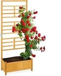 Rankgitter Mit Pflanzkasten, Hoch, Rechteckiger Holz Blumenkasten Mit Rankhilfe, Hbt