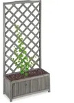 Relaxdays - Rankkasten Mit Rankgitter, Wetterfest, Holz, F. Balkon, Garten, Rosen,