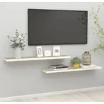 Schweberegale 2 Stk. Eichen-optik Und Wei&szlig; 120x23,5x3,8 Cm Mdf Vidaxl